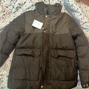 Black Puffer Jacket - Hooded Quilted Coat